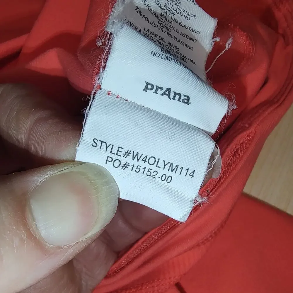 pRana Olympia Knicker Cropped Leggings Size XL Coral